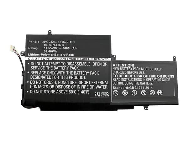 CoreParts - Batteri til bærbar PC - litiumpolymer - 5600 mAh - 64.7 Wh - svart - for HP Spectre x360 Laptop 15-ap011dx