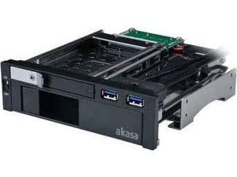 Akasa AK-IEN-01, 2,5/3,5", SATA, Musta, Muovi, Ruostumaton teräs, 6 Gbit/s, 148 mm