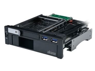 Akasa AK-IEN-01, 2,5/3,5", SATA, Musta, Muovi, Ruostumaton teräs, 6 Gbit/s, 148 mm