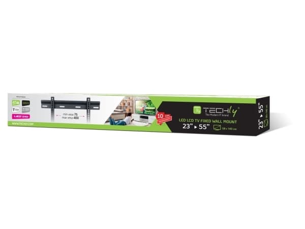 TECHly - Brakett - Ultra-Slim - for flatpanel - svart - skjermstørrelse: 23"-55" - veggmonterbar