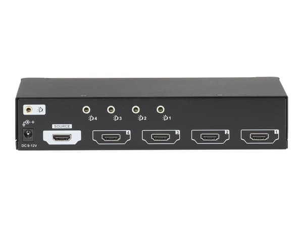 Black Box 1x4 HDMI Splitter - Video/audiosplitter - 4 x HDMI - skrivbordsmodell - för P/N: AC3010A, EVHDMI02T-002M, EVHDMI06-002M, FA790