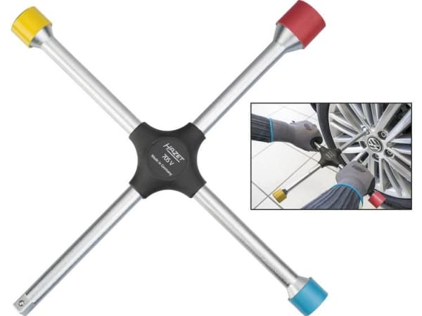 HAZET 705V, Hylsnyckel, 1 styck, Krom, X-formad, DIN 3119, ISO 6788, 17,19,21 mm