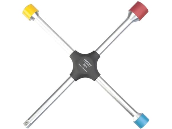 HAZET 705V, Hylsnyckel, 1 styck, Krom, X-formad, DIN 3119, ISO 6788, 17,19,21 mm