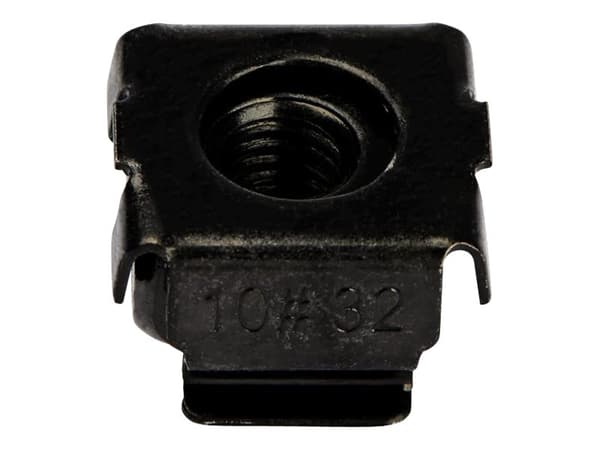 StarTech.com 10-32 Cage Nuts - 50 Pack - Rack Mount Clip Nuts - For Square Hole Server Rack - Black (CABCAGENUTS1032) - Hylsmuttrar - svart (paket om
