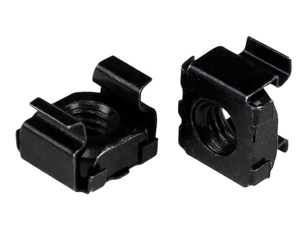 StarTech.com 10-32 Cage Nuts - 50 Pack - Rack Mount Clip Nuts - For Square Hole Server Rack - Black (CABCAGENUTS1032) - Hylsmuttrar - svart (paket om