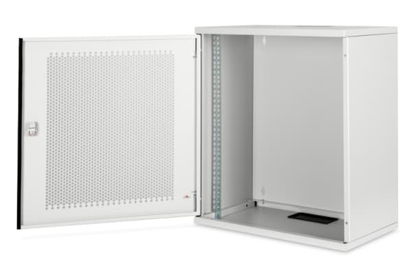 Digitus DN-19-12U-S-PD, Seinään asennettava laitekehikko, 12U, 60 kg, Näppäinlukko, Harmaa