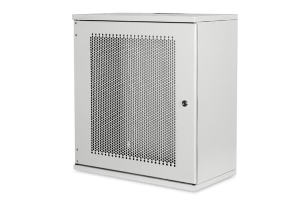 Digitus DN-19-12U-S-PD, Seinään asennettava laitekehikko, 12U, 60 kg, Näppäinlukko, Harmaa