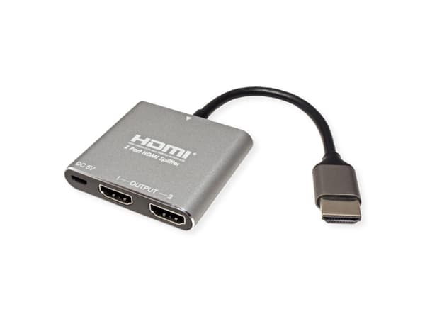 Value 14.99.3585, HDMI, 2x HDMI, 3840 x 2160 piksler, Sort, Grå, 60 Hz