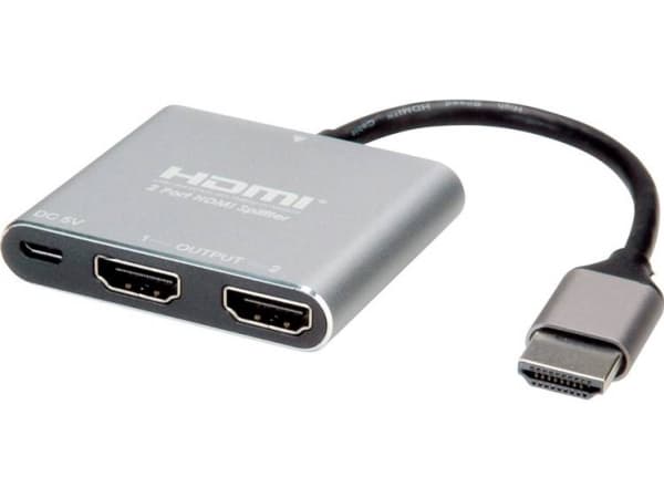 Value 14.99.3585, HDMI, 2x HDMI, 3840 x 2160 piksler, Sort, Grå, 60 Hz