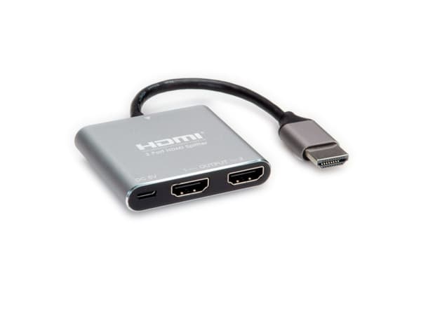 Value 14.99.3585, HDMI, 2x HDMI, 3840 x 2160 piksler, Sort, Grå, 60 Hz