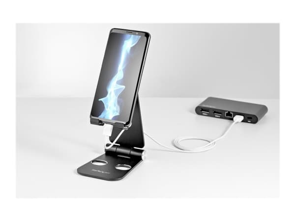 StarTech.com Telefon- och surfplattestativ - Universellt - Multivinkel - Hopfällbart - Svart - Skrivbordsställ för mobiltelefon, surfplatta - upp til