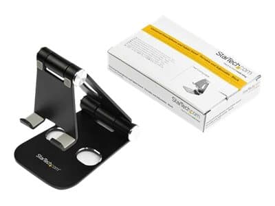 StarTech.com Telefon- och surfplattestativ - Universellt - Multivinkel - Hopfällbart - Svart - Skrivbordsställ för mobiltelefon, surfplatta - upp til