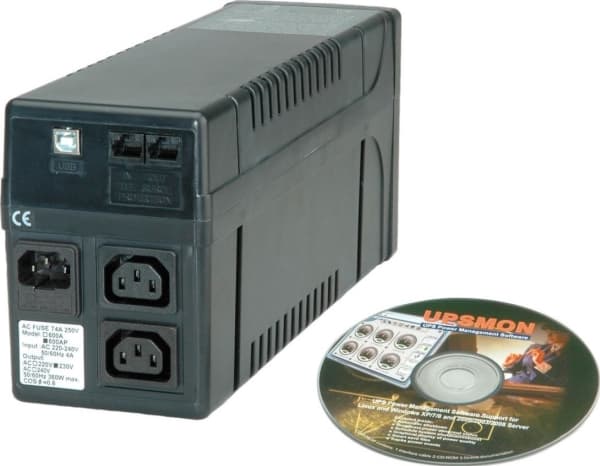 Value UPS, 400VA, USB Port, Linje-Interactive, 95%, Sort, Passiv, 0 - 40 °C, 4,5 kg