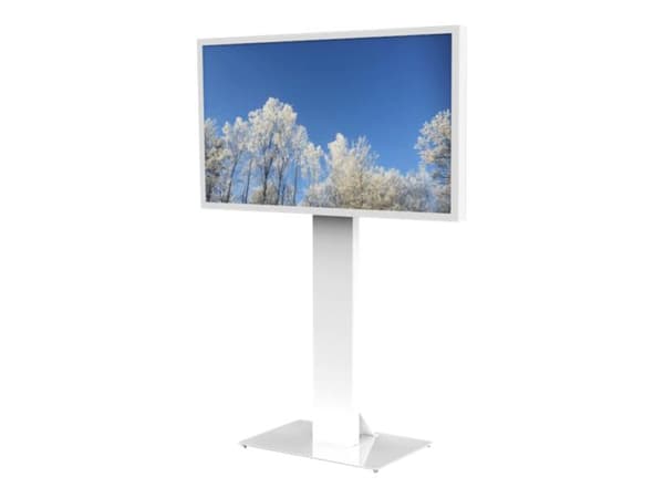 HI-ND Floorstand Glass Universal 49"- 65" - Stativ - for LCD-skjerm - metall - hvit, RAL 9003 - skjermstørrelse: 49"-65" - plassering på gulv