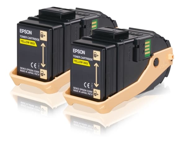 Epson Double Pack - 2-pack - gul - original - tonerpatron - for Epson AL-C9500DN; AcuLaser C9300D2TN, C9300D3TNC, C9300DN, C9300DTN, C9300N, C9300TN