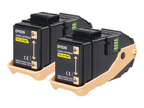 Epson Double Pack - 2-pack - gul - original - tonerpatron - for Epson AL-C9500DN; AcuLaser C9300D2TN, C9300D3TNC, C9300DN, C9300DTN, C9300N, C9300TN