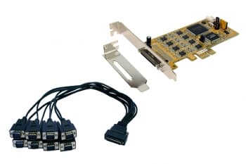 PCI-EXPRESS CARD 8S Seriell RS-232/422/485, inkl. LP-brakett + blekksprutkabel