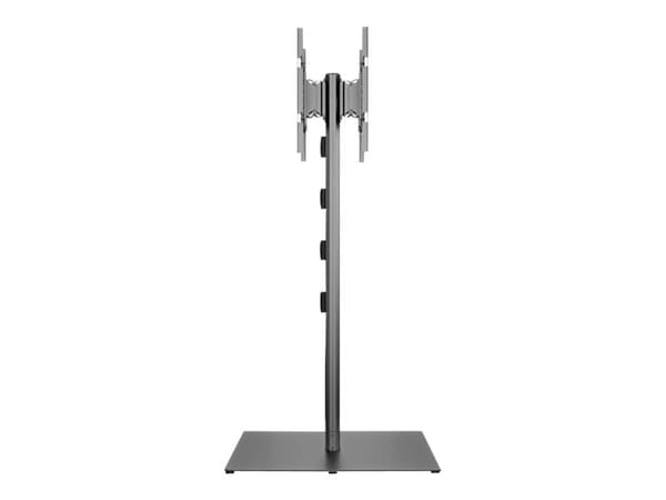 Multibrackets M Public Display Stand 180 HD Back to Back Black w. Floorbase - Ställ - för 2 LCD-bildskärmar - aluminium, stål - svart - skärmstorlek: