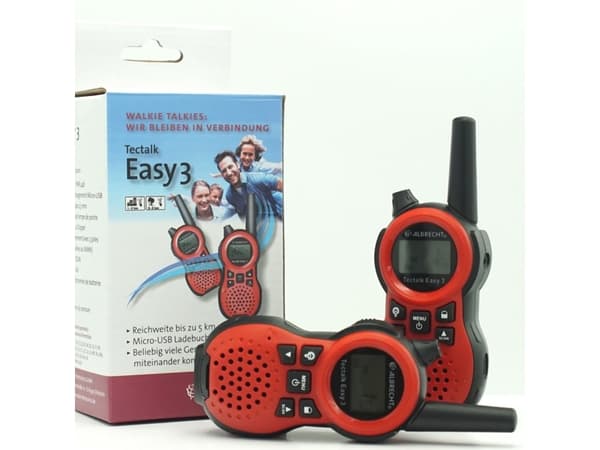 Albrecht Tectalk Easy 3, Familieradiotjeneste (FRS), 8 kanaler, 5000 m, Micro-USB, AAA, 47 mm