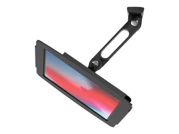 Compulocks iPad 10.2" Space Enclosure Swing Wall Mount - Innhegning - Tyverisikker - for nettbrett - låsbar - høyverdig aluminium - svart - skjermstø