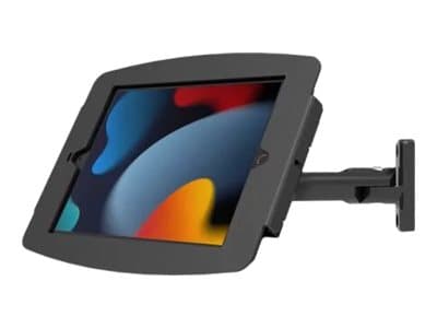 Compulocks iPad 10.2" Space Enclosure Swing Wall Mount - Innhegning - Tyverisikker - for nettbrett - låsbar - høyverdig aluminium - svart - skjermstø