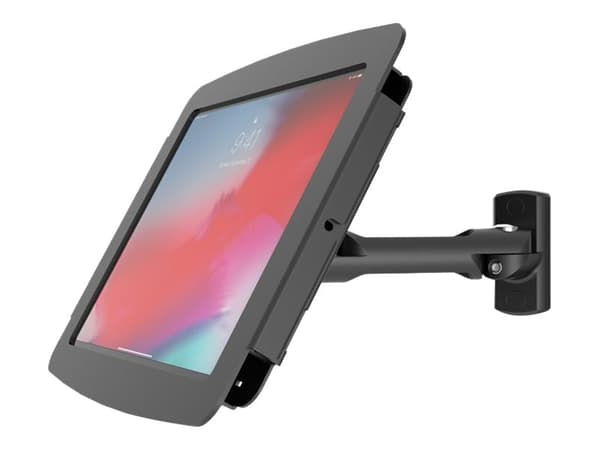 Compulocks iPad 10.2" Space Enclosure Swing Wall Mount - Innhegning - Tyverisikker - for nettbrett - låsbar - høyverdig aluminium - svart - skjermstø