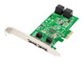 Miniatyrbild 1 av 5: Dawicontrol DC 624e RAID - Kontrollerkort (RAID) - 4 Kanal - SATA 6Gb/s - låg profil - RAID RAID 0, 1, 5, 10, JBOD - PCIe 2.0 x2