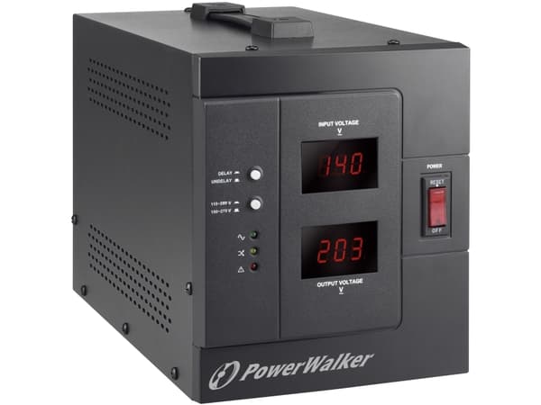 PowerWalker AVR 3000/SIV - Automatisk spänningsregulator - AC 230 V - 2400 Watt - 3000 VA - utgångskontakter: 2 - svart
