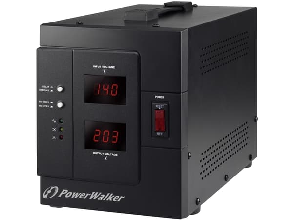PowerWalker AVR 3000/SIV - Automatisk spänningsregulator - AC 230 V - 2400 Watt - 3000 VA - utgångskontakter: 2 - svart