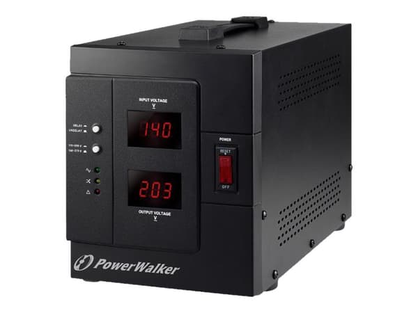 PowerWalker AVR 3000/SIV - Automatisk spenningsregulator - AC 230 V - 2400 watt - 3000 VA - utgangskontakter: 2 - svart