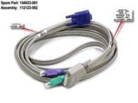 HP - Tangentbords-/video-/muskabel - DB-25 (hona) till PS/2, HD-15 (VGA) (hane) - 3.66 m