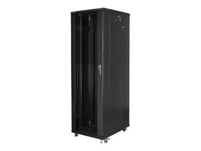 Lanberg FF01-8842-12B, Fristående rack, 42U, 800 kg, Knapplås, Kuggskenor, Justerbara fötter