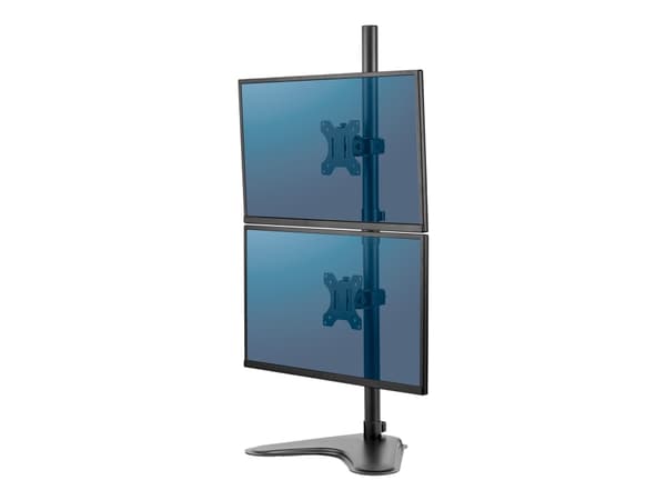 Fellowes Professional Series Free-standing Dual Stacking Monitor Arm - Stativ - for 2 skjermer - stål - svart - skjermstørrelse: inntil 32"