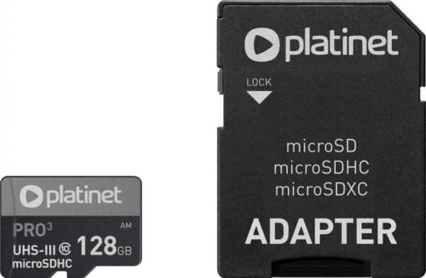 Karta Platinet Pro MicroSDXC 128 GB Class 10 UHS-I/U3 A1 (PMMSDX128UIII)