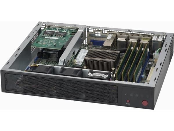 Supermicro SCE300 - Kan monteras i rack 1U - FlexATX - svart