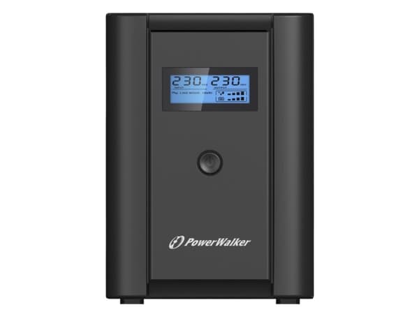 PowerWalker VI 1200 LCD/IEC - UPS - AC 230 V - 600 Watt - 1200 VA 7 At - USB - utgang-stikkforbindelse: 6 - sort