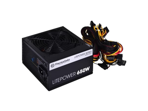 Thermaltake Litepower LTP-650AL2NK - Strømforsyning (intern) - ATX12V 2.3 - AC 230 V - 650 watt - aktiv PFC - svart