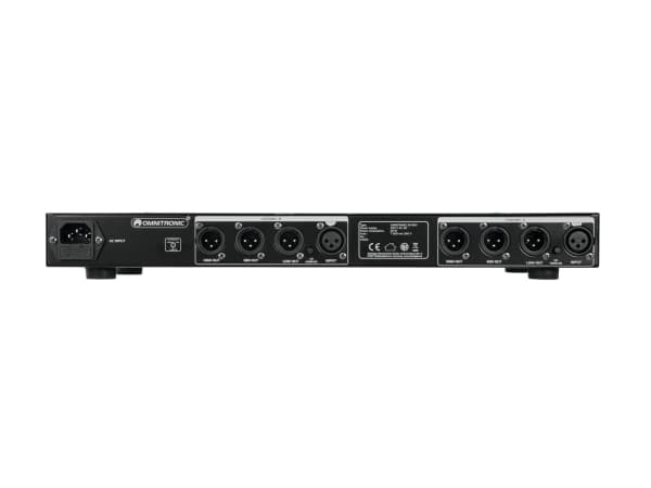 Omnitronic 10355636, Aktivt delningsfilter, 3-vägs-systems, 0 - 230 V, Svart, 100 dB, 483 mm