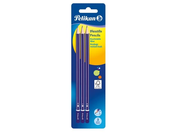 Pelikan 807418, Multi, Violett, Hexagonal, Skola, Blåsa, 3 styck