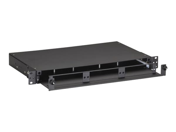 Black Box Rackmount Fiber Shelf with Pull-Out Tray - Rack-hylle - 1U - 19"/23" - for P/N: FOCA20M3-1MP12-12LC, FOCA20M3-1MP24-24LC, FOCA20M3-2MP12-24