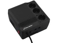 PowerWalker AVR 1200 - Automatisk spänningsregulator - AC 220/230/240 V - 720 Watt - 1200 VA - utgångskontakter: 3 - svart