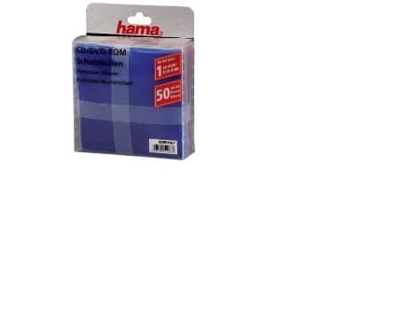 Hama CD-ROM/DVD-ROM Protective Sleeves 50, 50 disker, Flerfarget