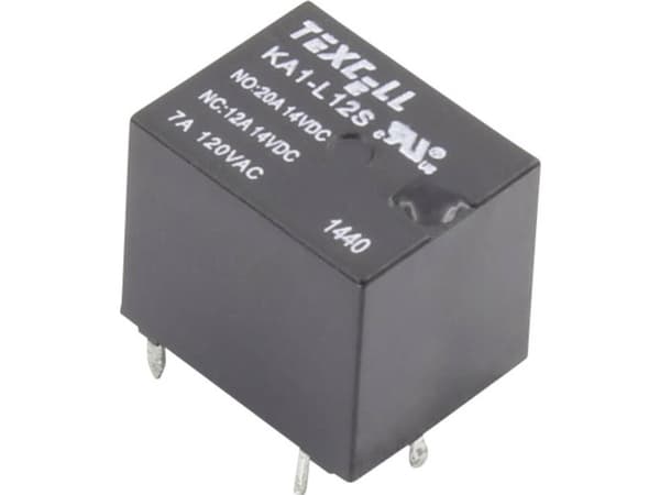 Texcell KA1-L12S Printrelæ 12 V/DC 25 A 1 x skiftekontakt 1 stk