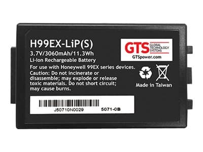 GTS H99EX-LIP(S) - Käsikäyttöinen akku (vastaa: Honeywell 99EX-BTSC-1) - Litium-polymeeri - 3060 mAh - Honeywell Dolphin 99EX, 99GX -laitteisiin