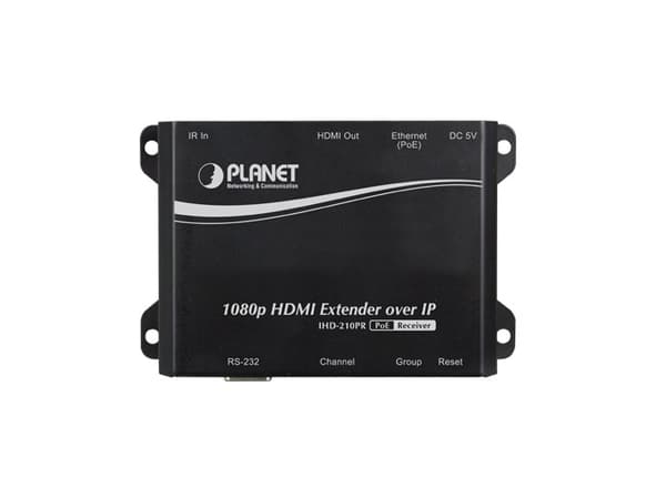 PLANET IHD-210PR, 1920 x 1080 piksler, AV-mottaker, 100 m, Svart, HDCP