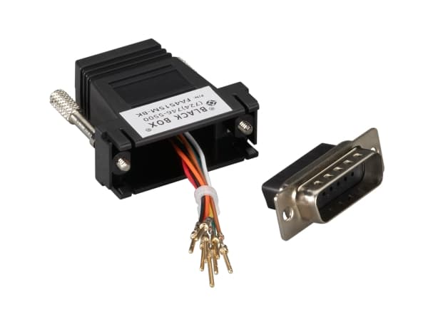 Black Box Modular Adaptor Kit (Unassembled) - Nätverkskort - 15 pin D-Sub (DB-15) (hane) till RJ-45 (hona) - svart