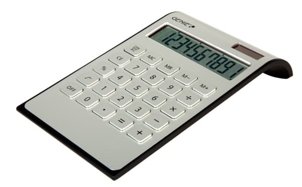 Genie DD400 - Desktop - Grunnleggende kalkulator - 10 siffer - 1 linje - AC/batteri - Sort - Sølv Sort, Sølv