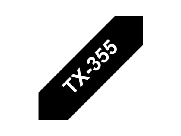 Brother TX - Hvitt på svart - Rull (2,4 cm) 1 kassett(er) laminert teip - for P-Touch PT-30, PT-7000, PT-8000, PT-PC