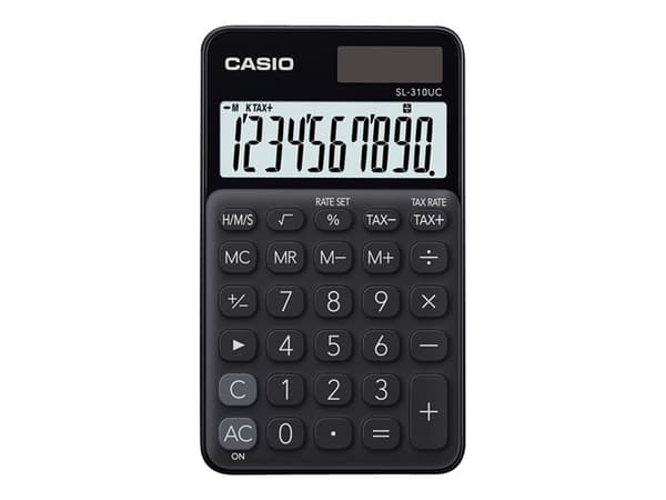 Casio SL-310UC - Fickkalkylator - 10 siffror - solcellspanel, batteri - svart Svart
