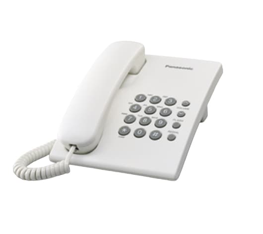 Panasonic KX-TS500, Analog telefon, Kablet håndsett, Høyttalertelefon, Hvit Hvit